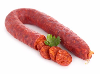 Salami Spanish Cuisine Bacon Chorizo Meat, sausage transparent background PNG clipart