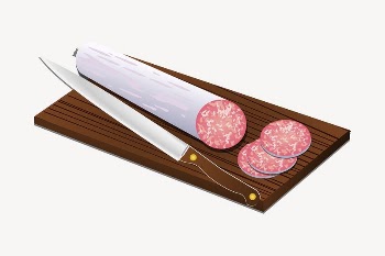 Salami sticker, food illustration psd. | Free PSD - rawpixel