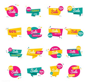 Sale badge vector design set | Free stock vector - 463264