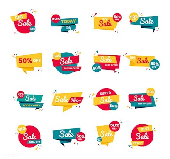 Sale badge vector design set | Free stock vector - 463298