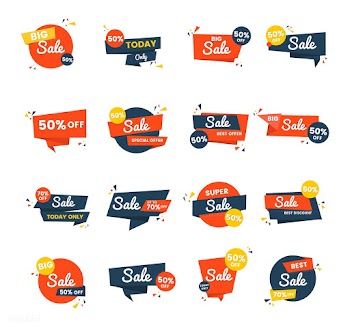 Sale badge vector design set | Free stock vector - 463315