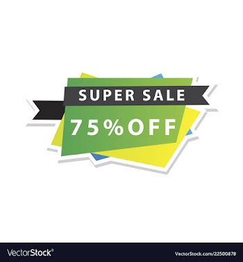 Sale banner template design 75 percent discount vector image