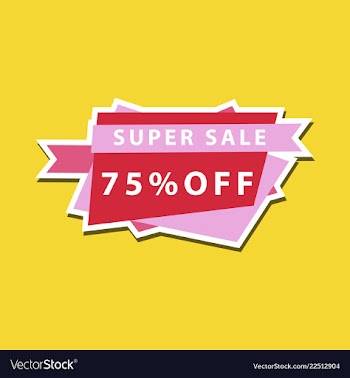 Sale banner template design 75 percent discount vector image