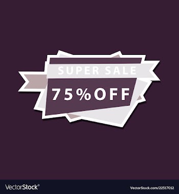 Sale banner template design 75 percent discount vector image