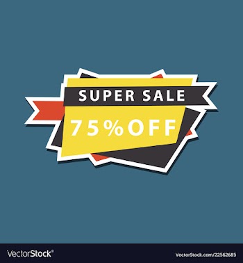 Sale banner template design 75 percent discount vector image