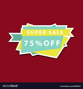 Sale banner template design 75 percent discount vector image