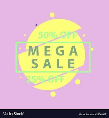 Sale banner template design in color vector image