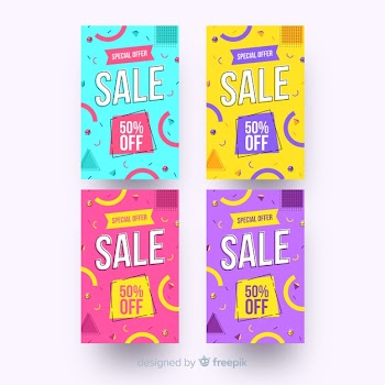 Sale banner template, mega deal discount offer Free Vector