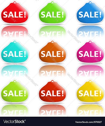  					Sale banners shaped as purse vector image														