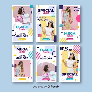 Sale instagram stories template collection Free Vector