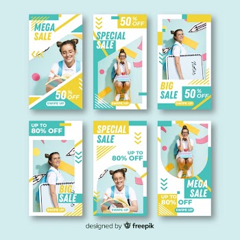 Sale instagram stories template collection Free Vector