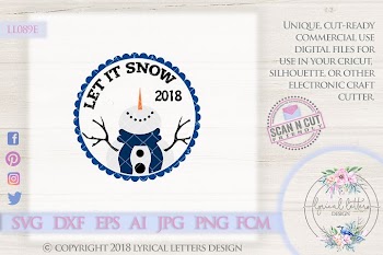 SALE! Let It Snow Snowman Ornament SVG Cut File LL089E