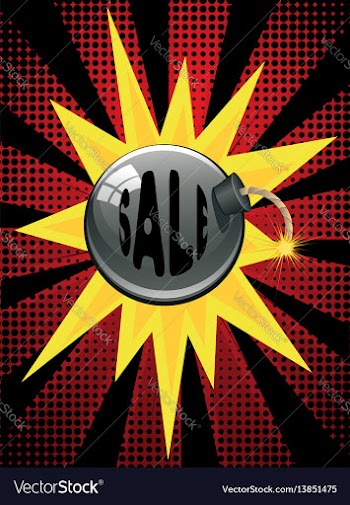 Sale on bomb vector image