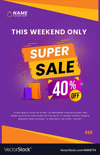 sale poster weekend templete discount upto 40