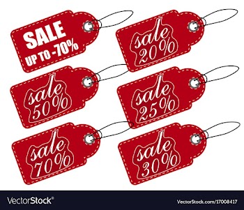 Sale price tag red a set of various discounts vector image