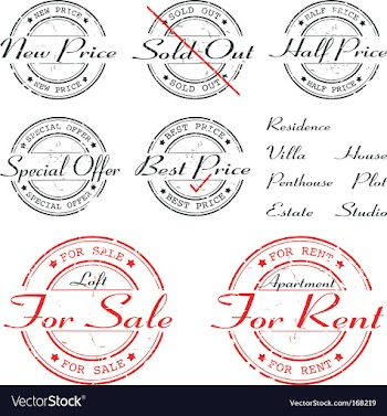  					Sale rent special offer stamp set vector image														