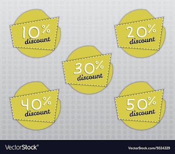  					Sale stickers and labels with Sale up to 10 - 50 vector image														