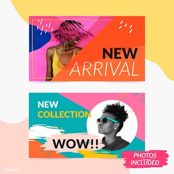Sale template banner set vector | Free stock vector - 583881
