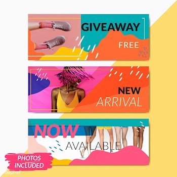 Sale template banner set vector | Free stock vector - 583889