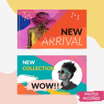Sale template banner set vector Free Vector