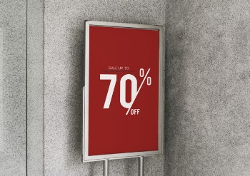 Sale up to 70% off poster mockup Free Psd
