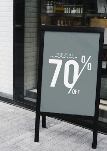 Sale up to 70% off poster mockup Free Psd