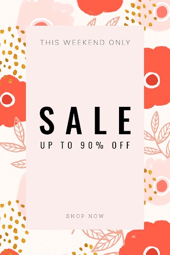 Sale up to 90% off promotion psd floral frame