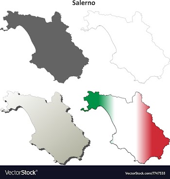 Salerno blank detailed outline map set vector image