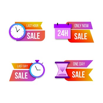 Sales countdown banner collection Free Vector