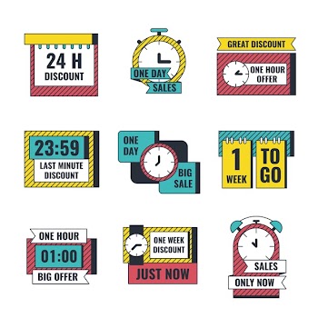 Sales countdown banner pack Free Vector