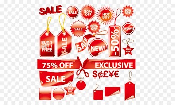 Sales Label Euclidean vector - Various shopping malls with red decoration 