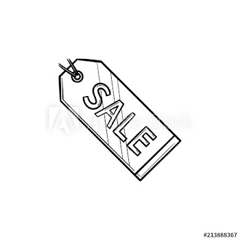 Sales tag hand drawn outline doodle icon