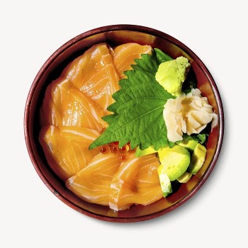 Salmon bowl, Japanese food isolated | Free PSD - rawpixel