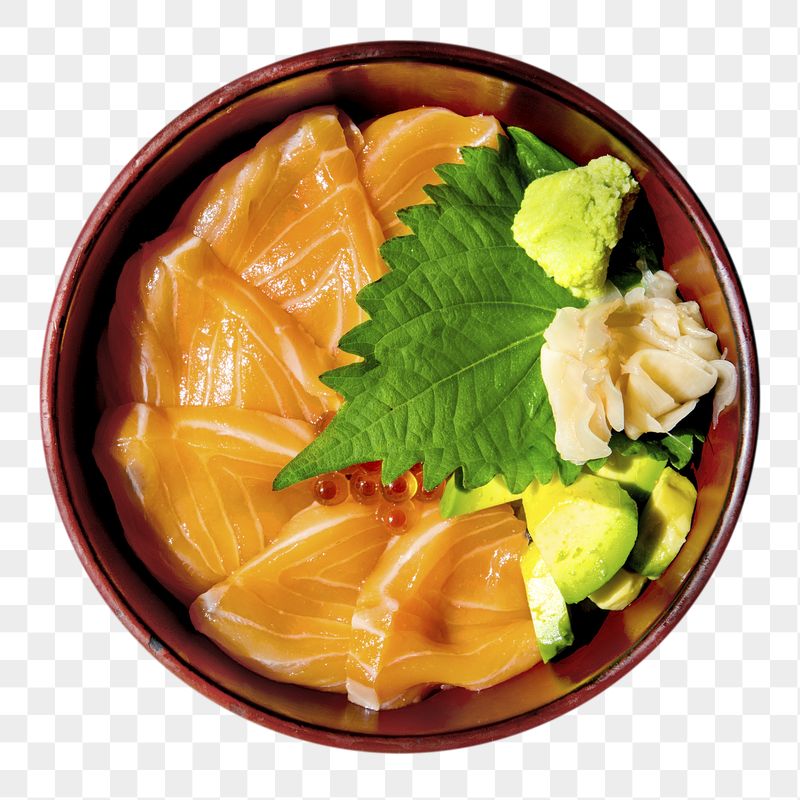 Salmon bowl png sticker, Japanese | Free PNG - rawpixel