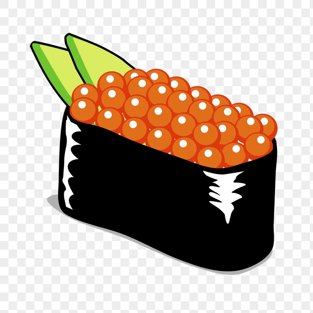 Salmon roe png sushi sticker, | Free PNG - rawpixel