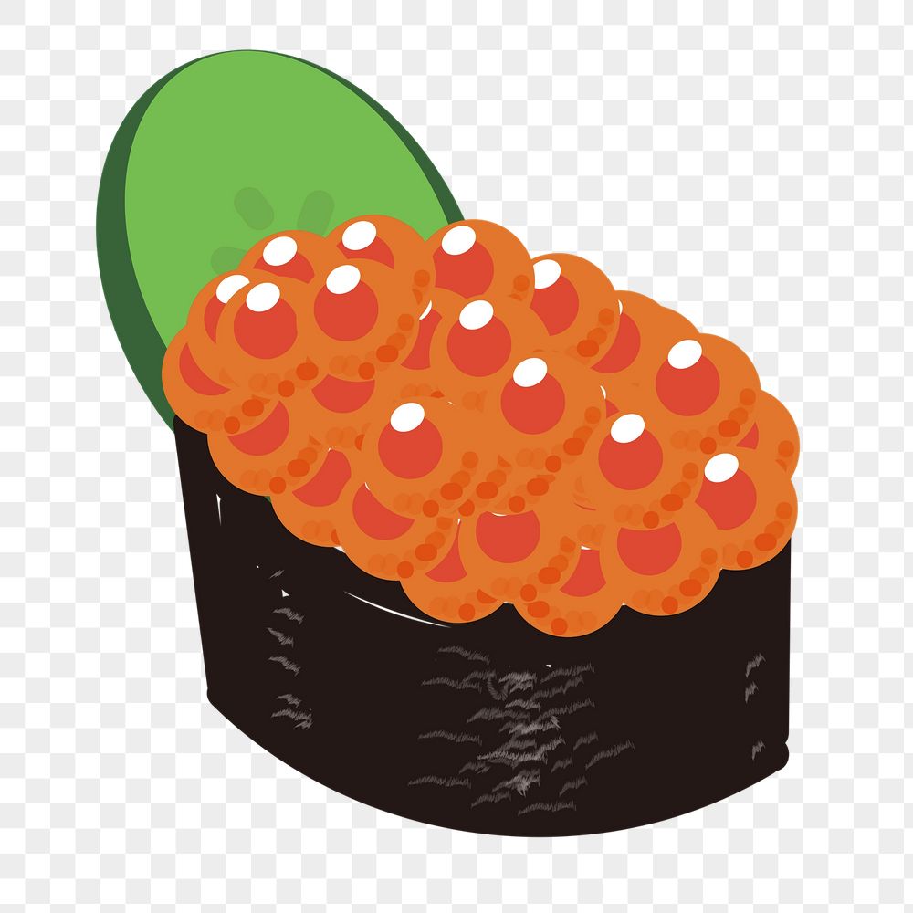 Salmon roe png sushi sticker, | Free PNG - rawpixel