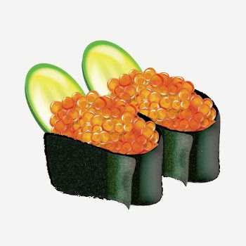 Salmon roe sushi clipart, Japanese | Free PSD - rawpixel
