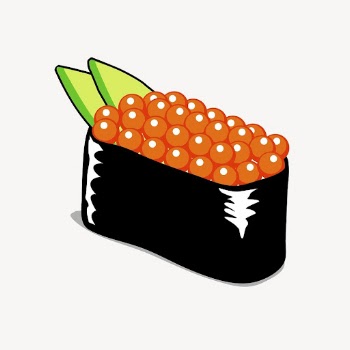 Salmon roe sushi clipart, Japanese | Free PSD - rawpixel