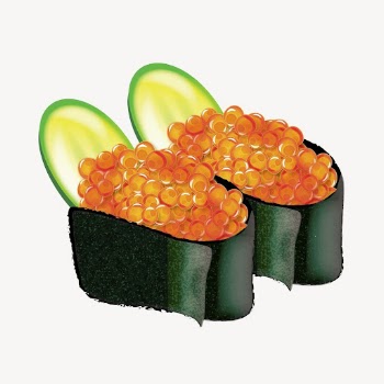 Salmon roe sushi hand drawn, | Free Vector - rawpixel