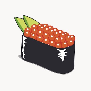 Salmon roe sushi sticker, Japanese | Free Vector - rawpixel