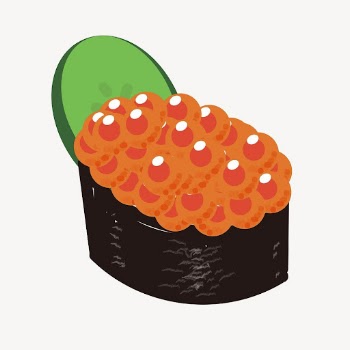 Salmon roe sushi sticker, Japanese | Free Vector - rawpixel