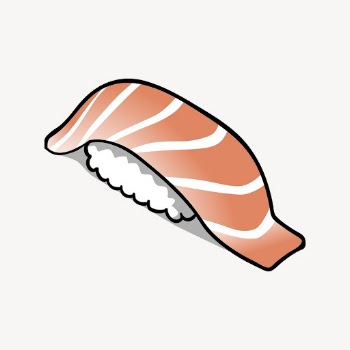 Salmon sushi sticker, Japanese food | Free Vector - rawpixel