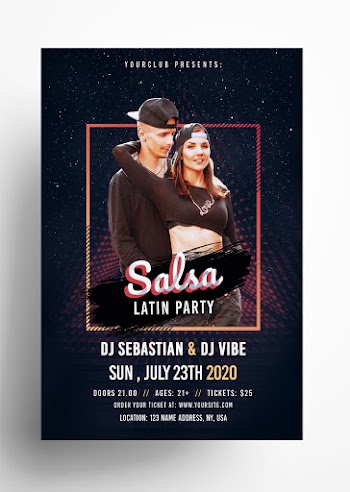 Salsa Latin Party Free PSD Flyer Template