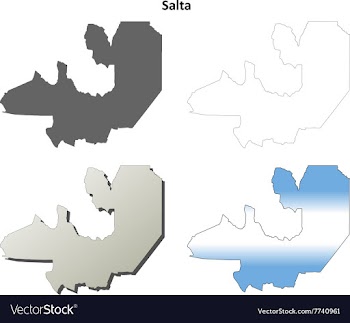 Salta blank outline map set vector image