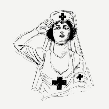 Salute nurse soldier, woman illustration | Free PSD Illustration - rawpixel