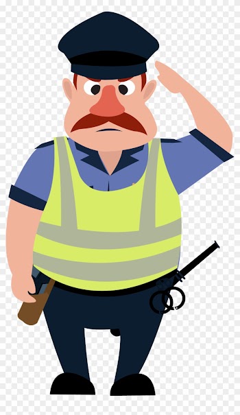 Salute Police Officer Security Guard Cartoon People's - Security Guard Cartoon