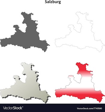 Salzburg blank detailed outline map set vector image