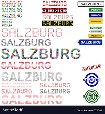 Salzburg text design set vector image