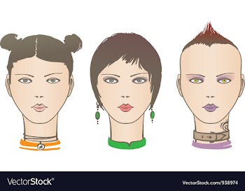 Same face different style vector image