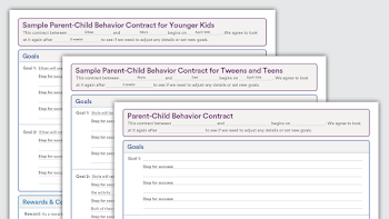Sample Behavior Contracts | Parent-Child Behavior Contracts